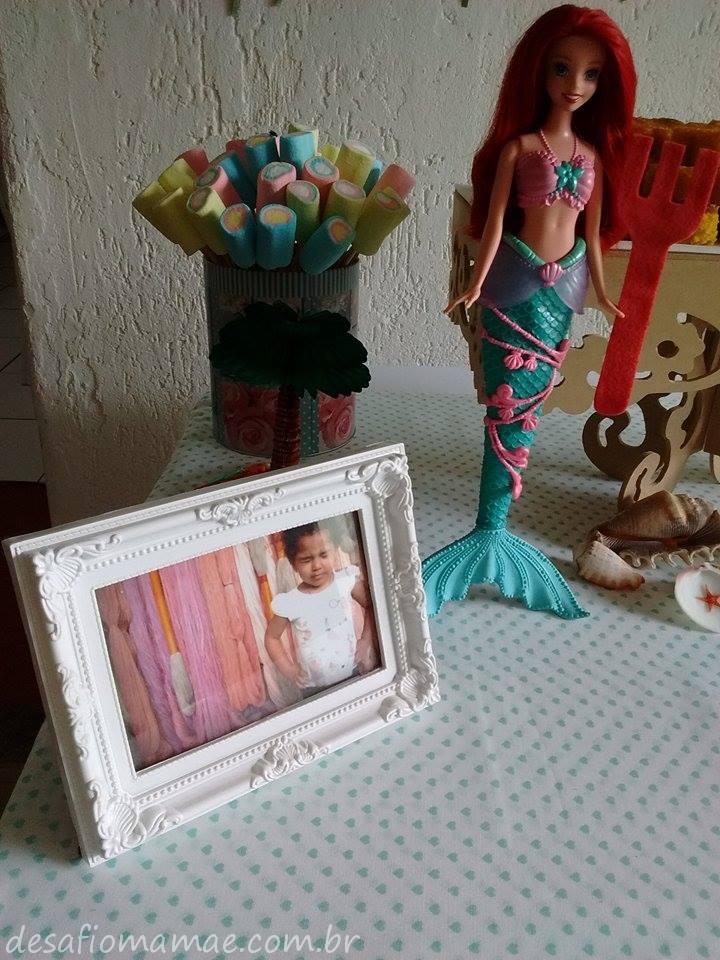 Tema Sereia Ariel com decoração em feltro